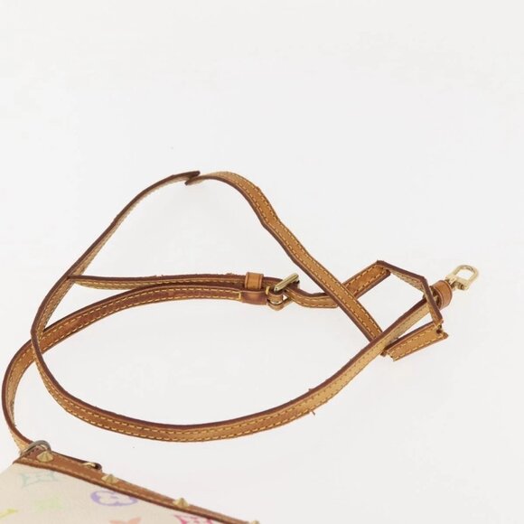 LOUIS VUITTON Multicolor Pochette Accessoires Pouch White M92649 LV Auth 144020 - Picture 9 of 16